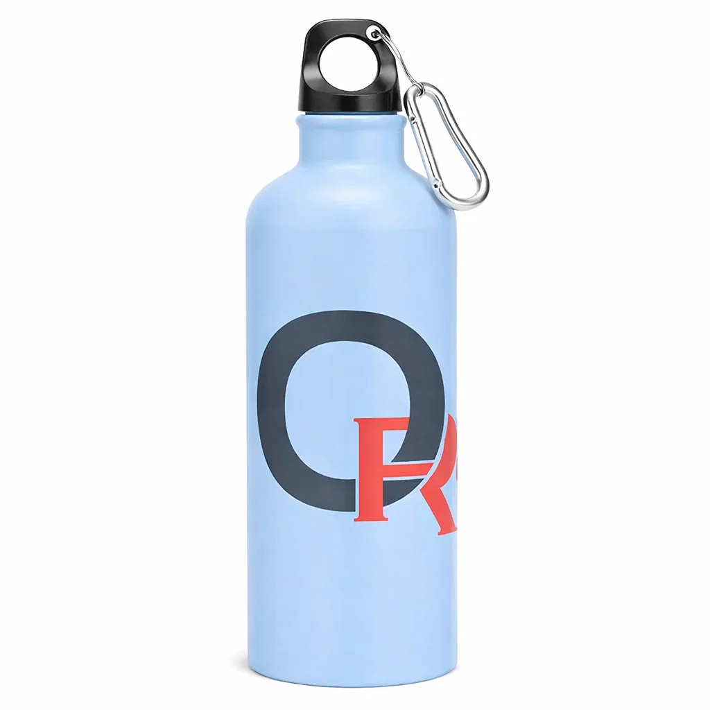 Cantimplora de 750ml azul con el logo de orpheon agency