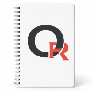 Libreta sencilla blanca con el logo de orpheon agency